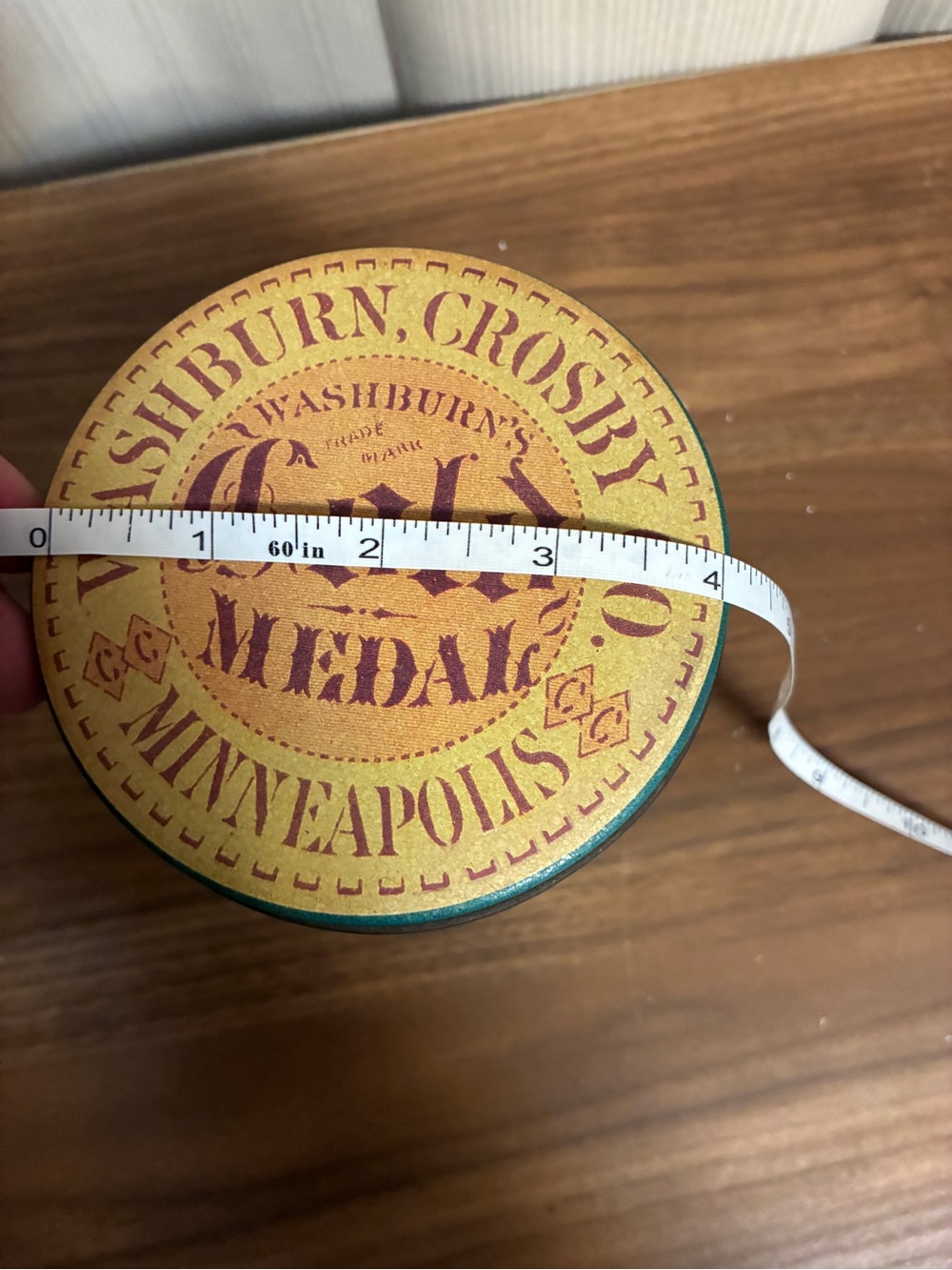 Washburn Crosby Co. Gold Medal Vintage Tin Empty Teal & Yellow - Picture 7 of 7